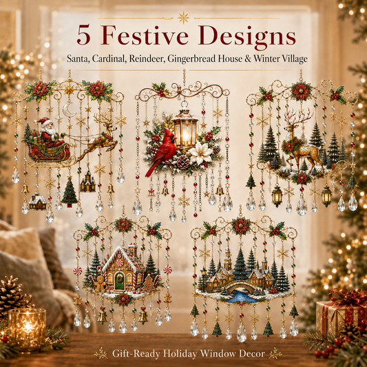 Cross-border New Products Christmas Wind Chime Christmas Painted Sunshine Catcher Wind Chime S