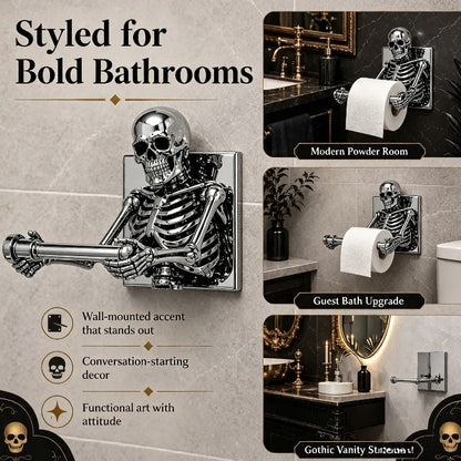 🦇🐞Vintage Skeleton Wall Tissue Holder Halloween Bathroom Decor🐺