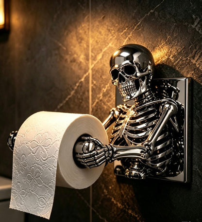 🦇🐞Vintage Skeleton Wall Tissue Holder Halloween Bathroom Decor🐺