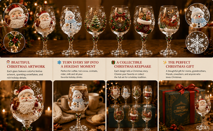 💥 Last Day 50% OFF – 🔥🎁Christmas Wine Glass Collection Gift Box Set✨