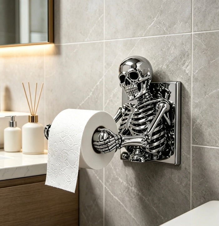 🦇🐞Vintage Skeleton Wall Tissue Holder Halloween Bathroom Decor🐺