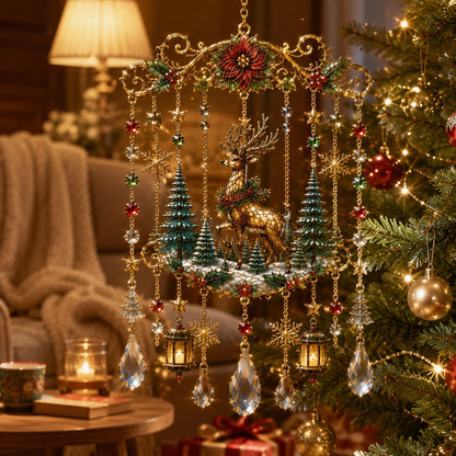 Cross-border New Products Christmas Wind Chime Christmas Painted Sunshine Catcher Wind Chime S