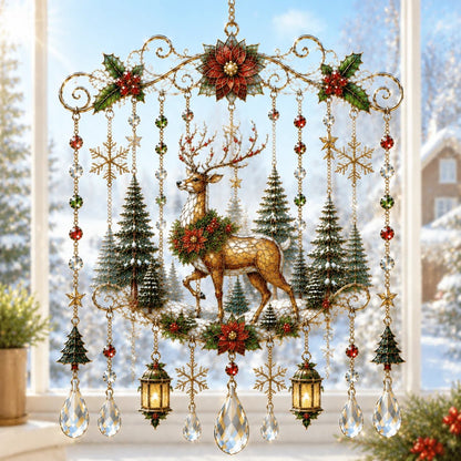 Cross-border New Products Christmas Wind Chime Christmas Painted Sunshine Catcher Wind Chime S