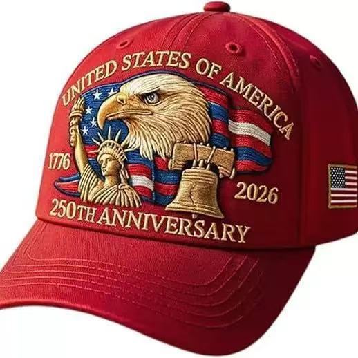 United States250Anniversary cross-border Amazon best-selling baseball cap with hot stamping