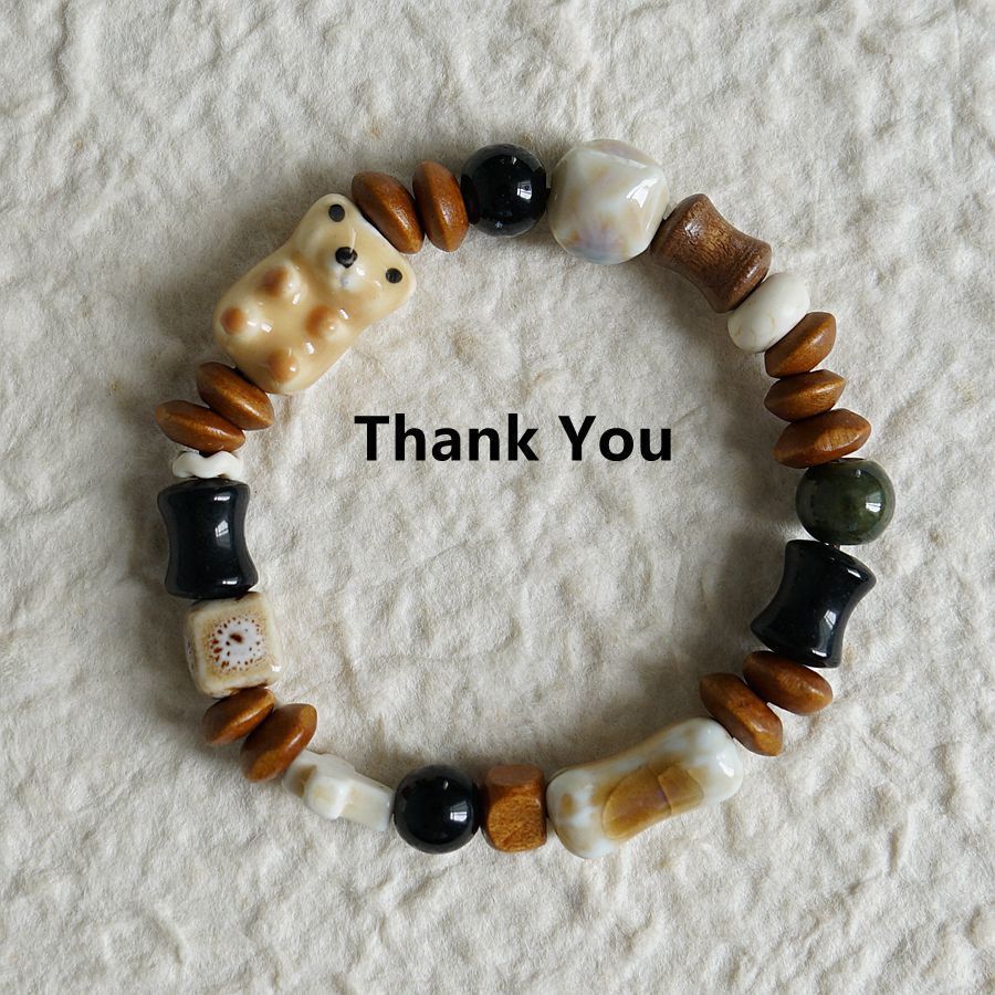 Cute Bear Bestseller Jingdezhen Ceramic Bracelet Versatile Cute Design Cartoon Sweet Bracelet