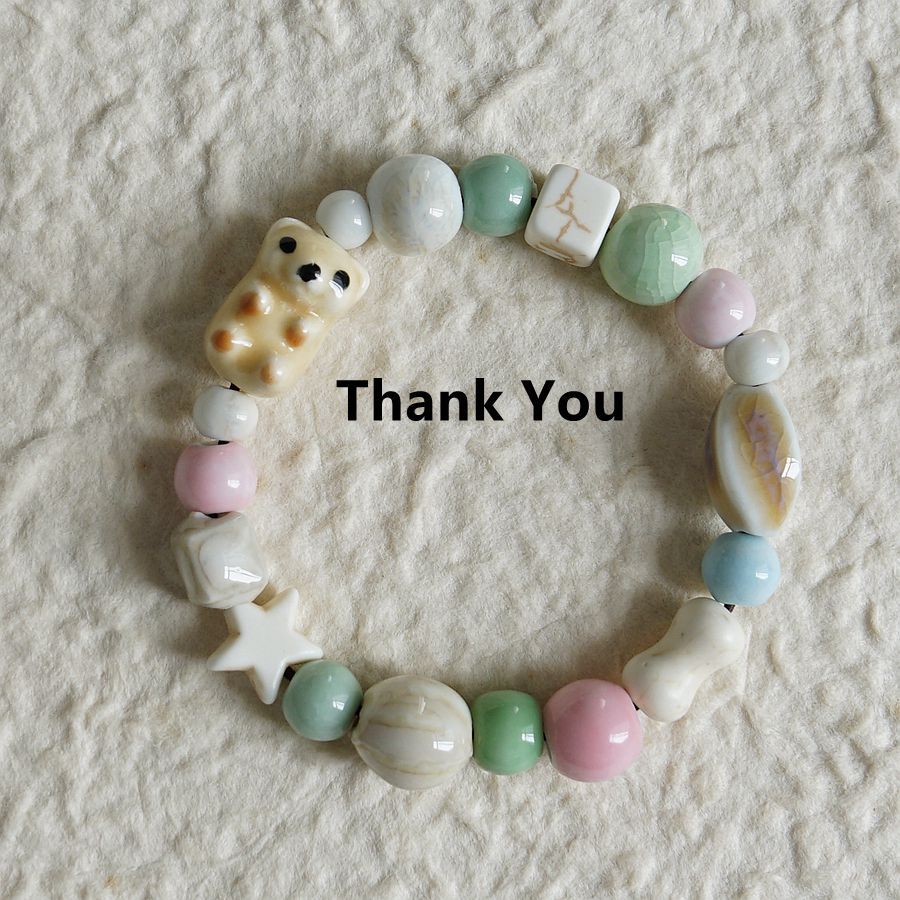 Cute Bear Bestseller Jingdezhen Ceramic Bracelet Versatile Cute Design Cartoon Sweet Bracelet