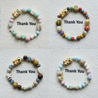 Cute Bear Bestseller Jingdezhen Ceramic Bracelet Versatile Cute Design Cartoon Sweet Bracelet