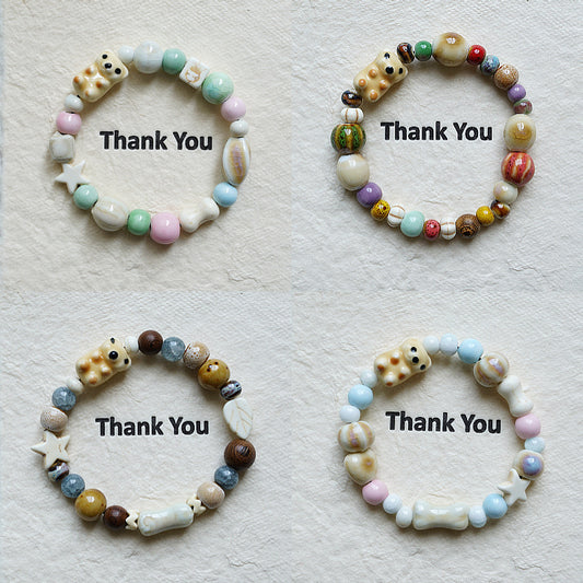 Cute Bear Bestseller Jingdezhen Ceramic Bracelet Versatile Cute Design Cartoon Sweet Bracelet