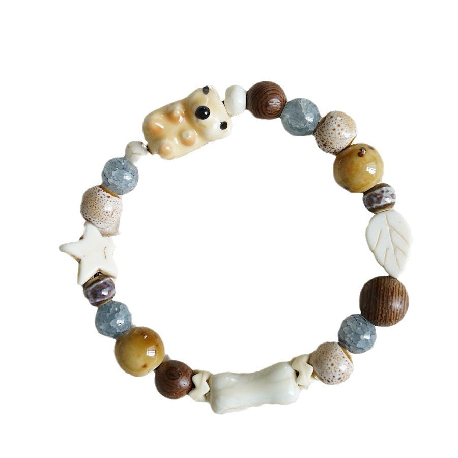 Cute Bear Bestseller Jingdezhen Ceramic Bracelet Versatile Cute Design Cartoon Sweet Bracelet