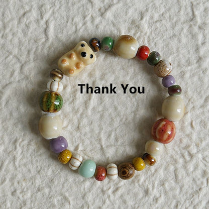Cute Bear Bestseller Jingdezhen Ceramic Bracelet Versatile Cute Design Cartoon Sweet Bracelet