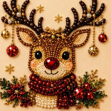 🎄✨DIY Christmas Pearl Drill Painting Kit – 5 festive designs, 3D raised beads & display frame included. A sparkling holiday masterpiece for your wall! 🖼️🎨
