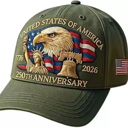 United States250Anniversary cross-border Amazon best-selling baseball cap with hot stamping