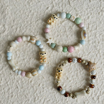 Cute Bear Bestseller Jingdezhen Ceramic Bracelet Versatile Cute Design Cartoon Sweet Bracelet