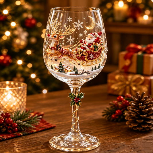 💥 Last Day 50% OFF – 🔥🎁Christmas Wine Glass Collection Gift Box Set✨